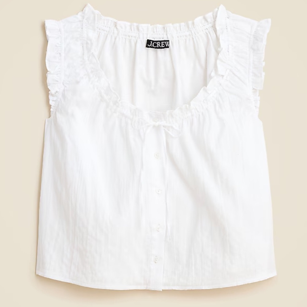 J. Crew Ruffle-trim button-up top